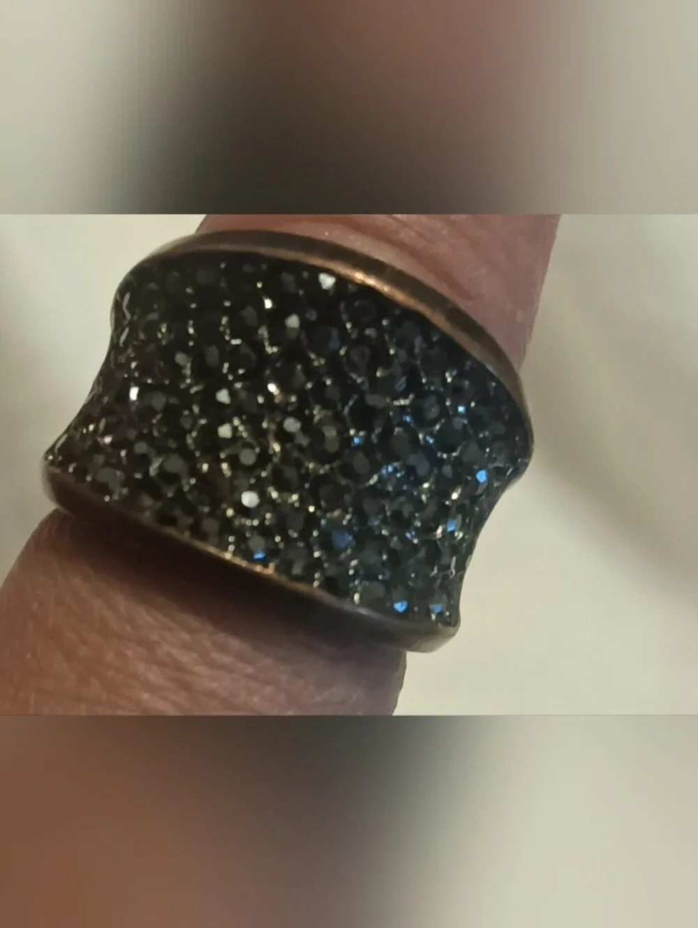 Black Crystal Dome Statement Ring